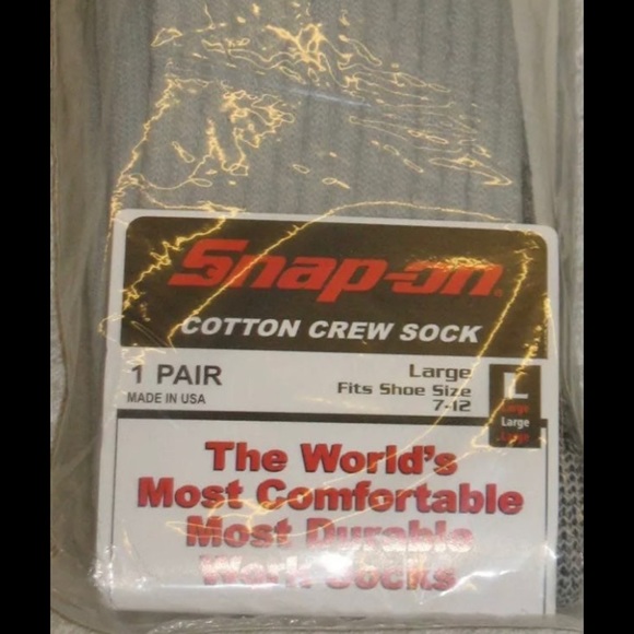 COPY - NWT Snap on Gray Mens Crew Socks Large - Picture 1 of 2